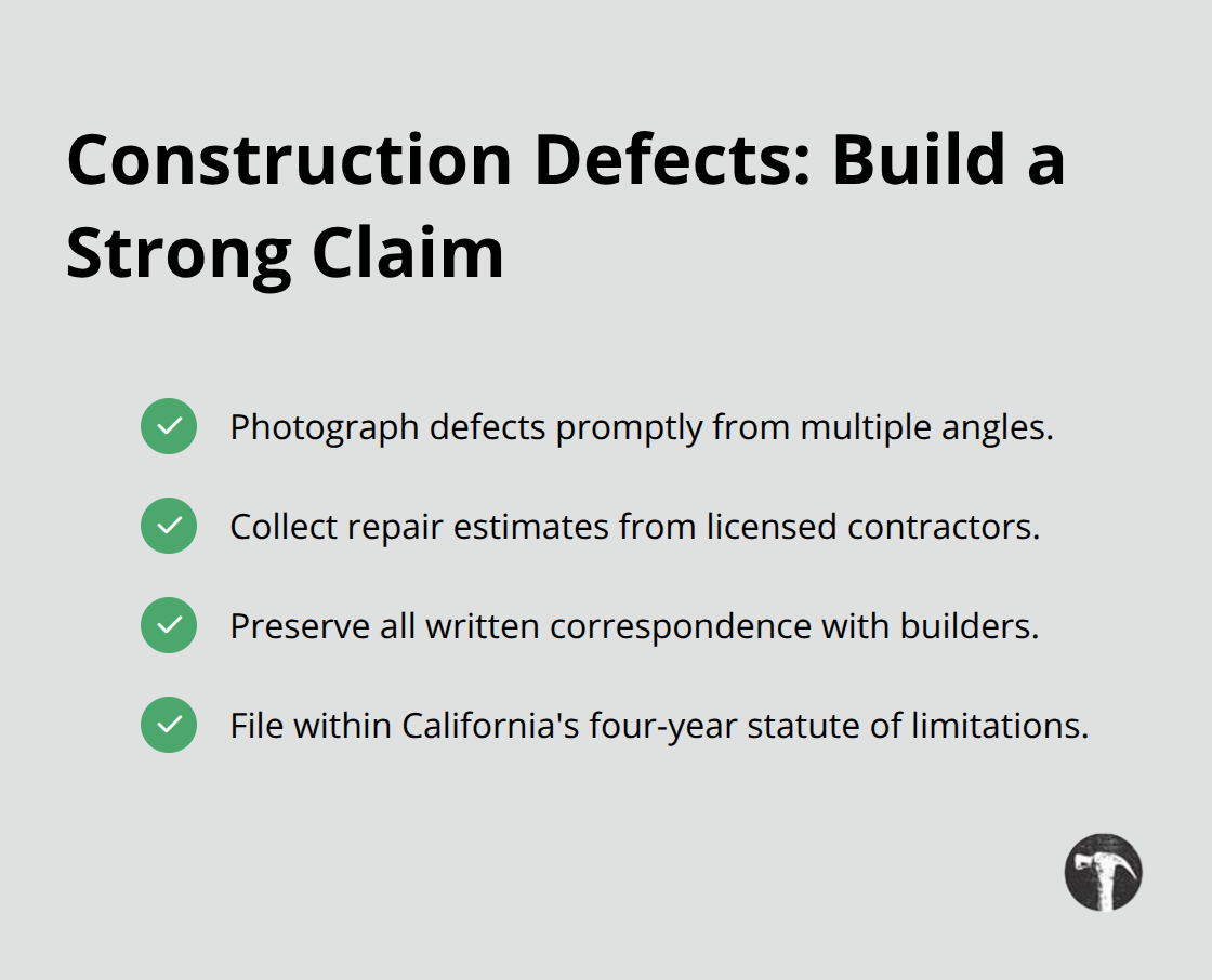 Essential documentation steps and deadline for California construction defect claims - California real estate litigation