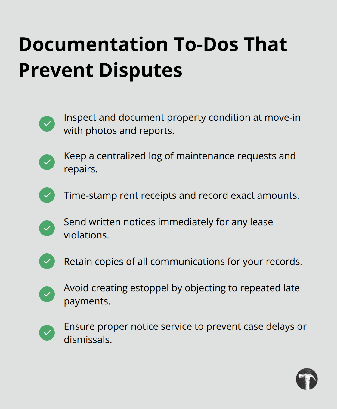 Checklist of documentation practices that reduce commercial real estate dispute risk - Commercial real estate disputes