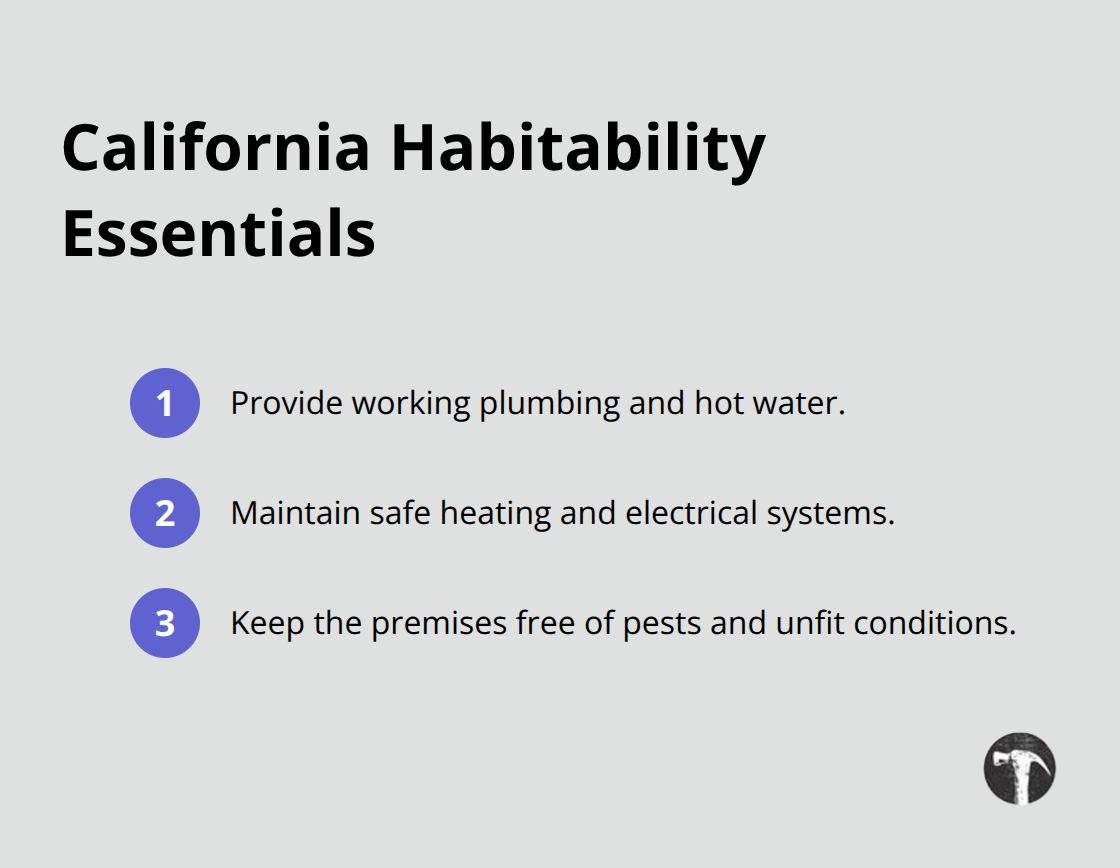 Key habitability requirements for residential leases in California - Lease dispute mediation