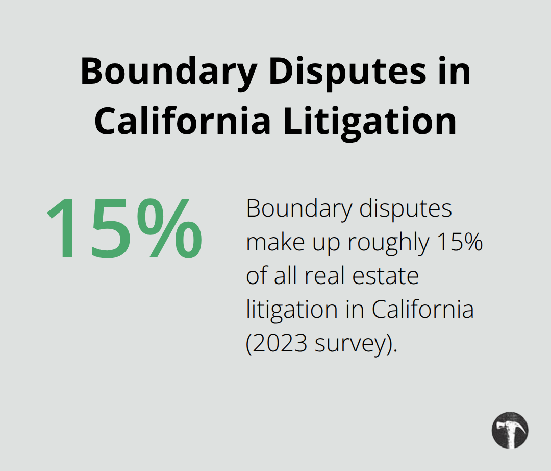 Percentage of California real estate litigation involving boundary disputes - Real estate dispute California