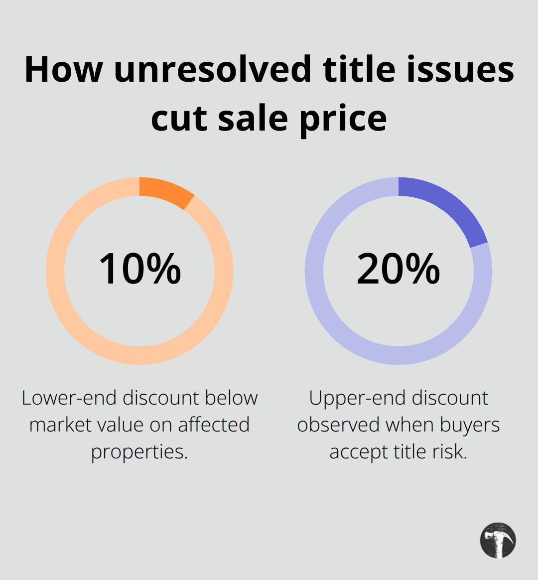 Percentage discount from unresolved title issues in California - Real estate title disputes