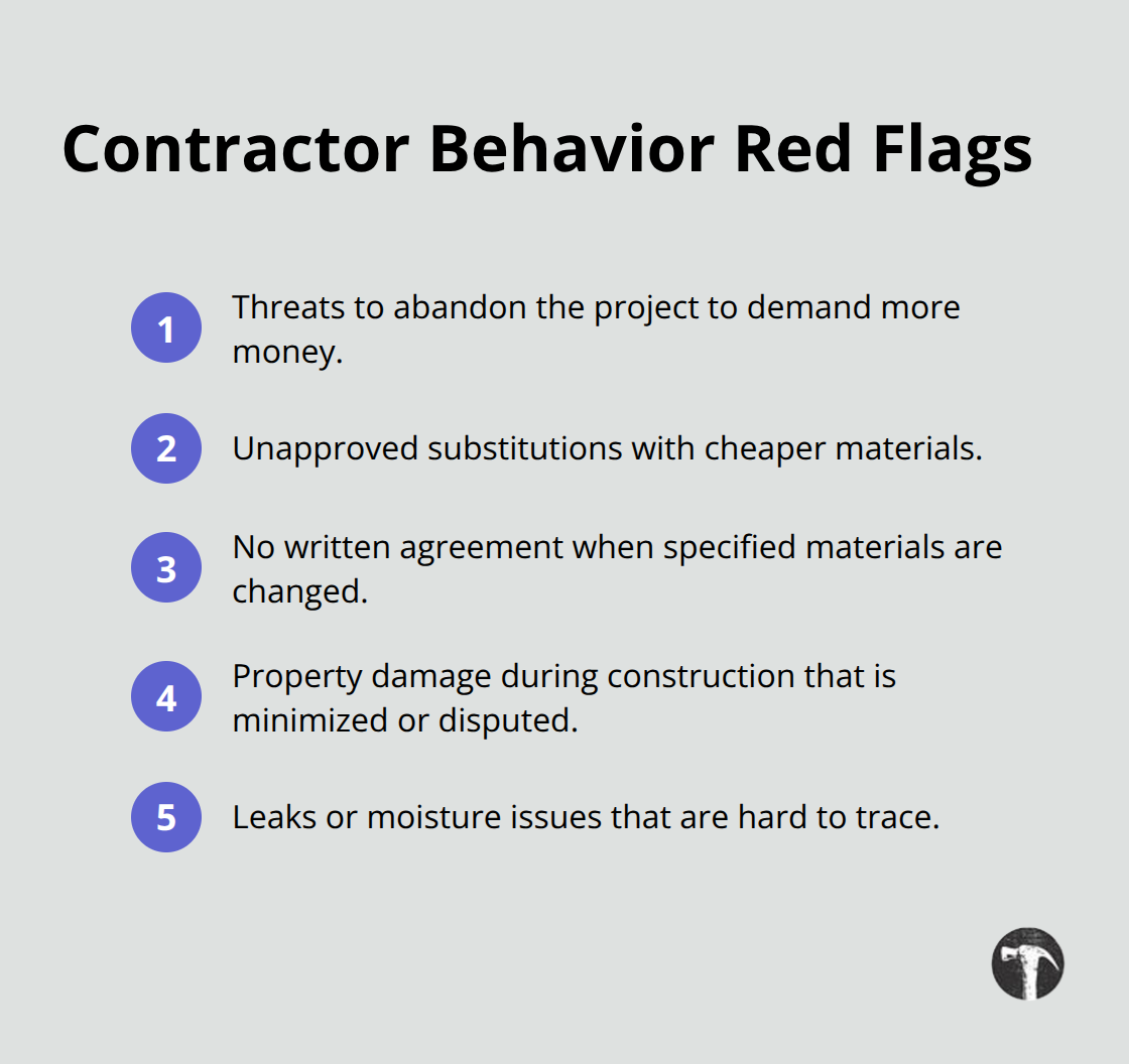 Compact list highlighting common contractor red flags in Los Angeles County residential projects. - Residential real estate litigation