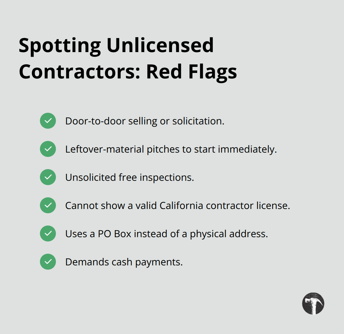 Checklist of common warning signs that a contractor may be unlicensed. - Residential real estate litigation