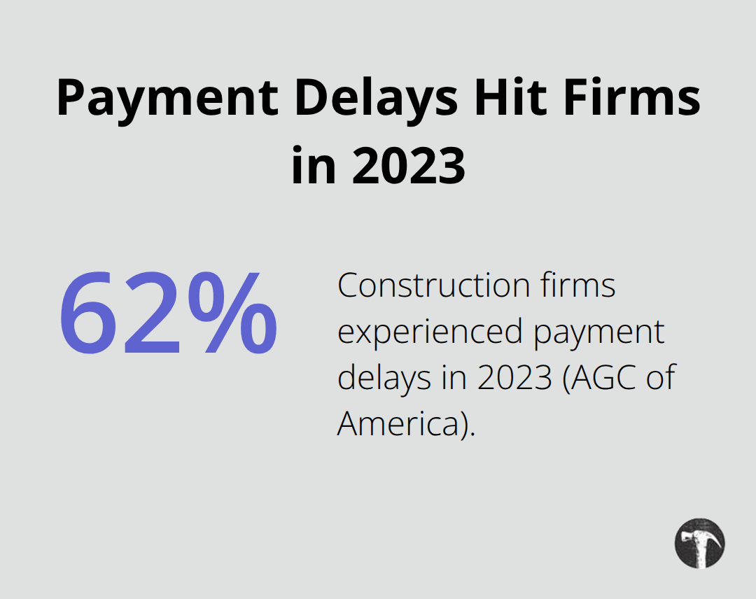 Share of construction firms reporting payment delays in 2023 - Ventura County construction disputes