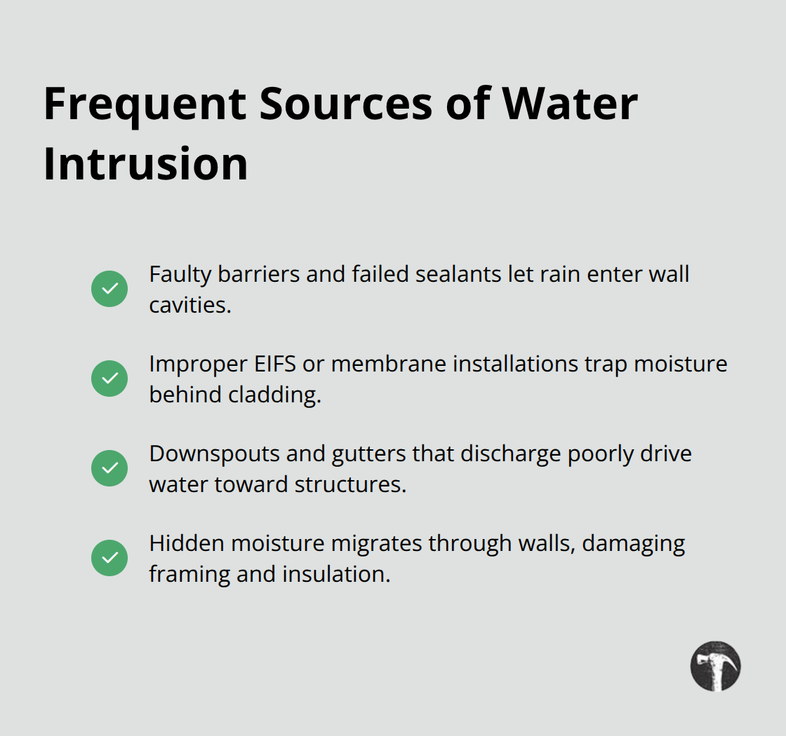 Checklist of common water intrusion sources and effects in Southern California homes. - construction defect claims
