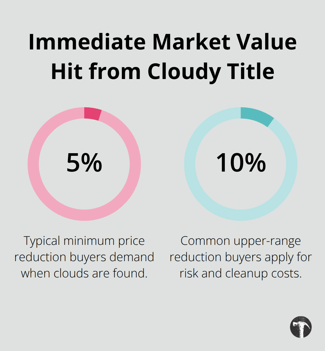 Estimated price reduction when title issues surface