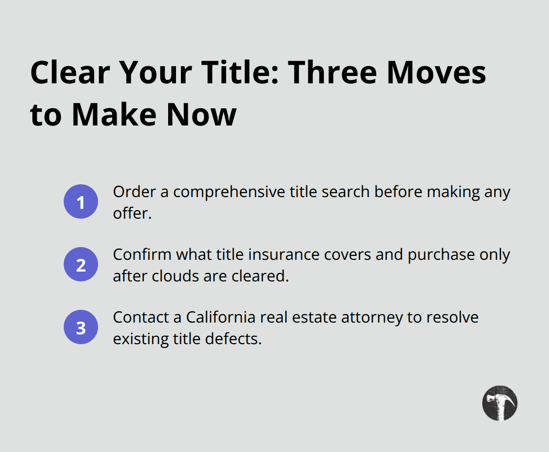 Action steps to clear title issues before closing - real estate title disputes